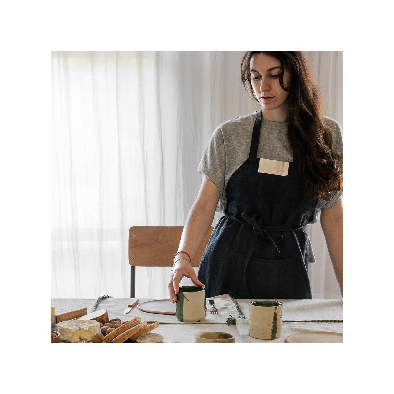 Linen Kitchen Apron - Jermain - Night
