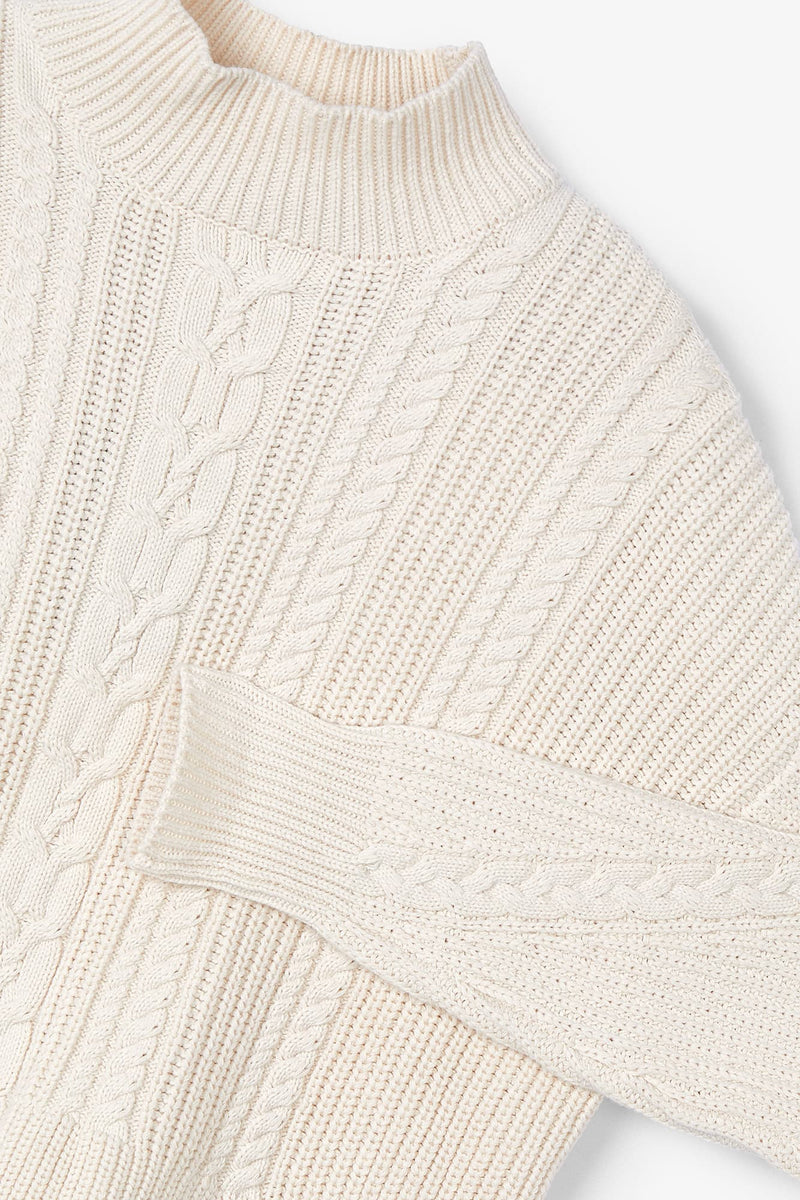 Pull Torsades Maille Écru