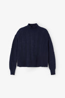 Pull Torsades Maille Marine