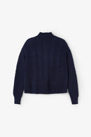 Pull Torsades Maille Marine