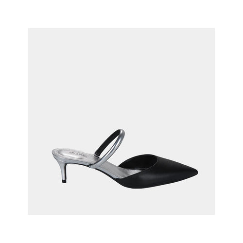 Escarpins Michael Kors Jessa Flex Mule Kitten - Cuir/Métallisé Noir/Argent
