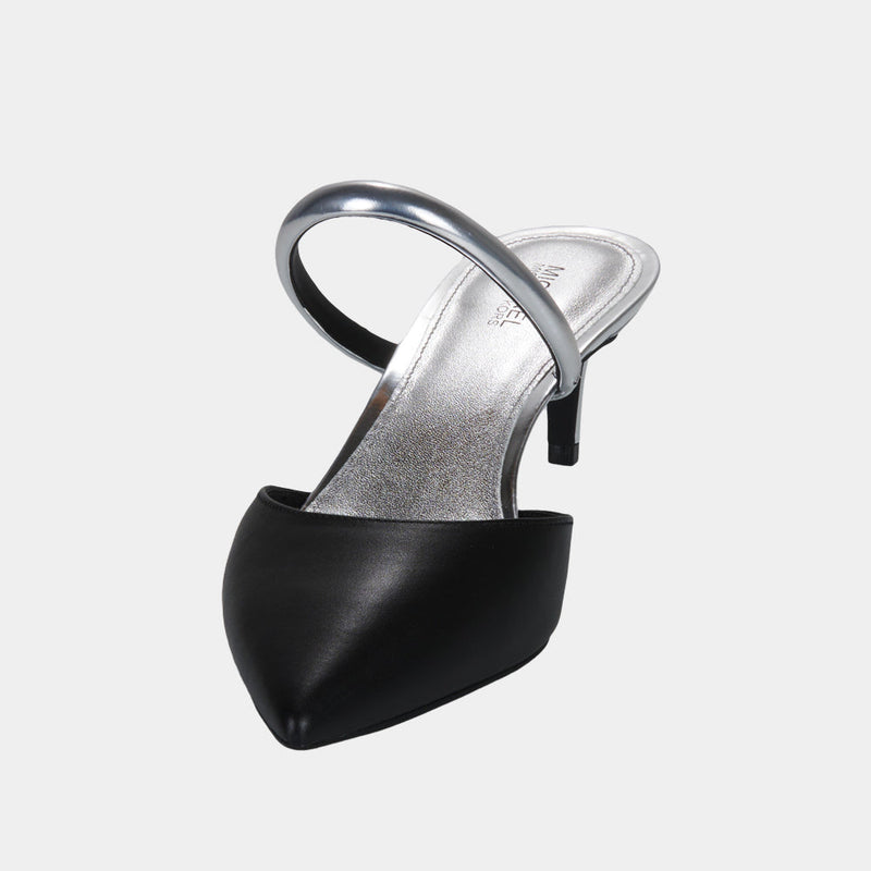 Escarpins Michael Kors Jessa Flex Mule Kitten - Cuir/Métallisé Noir/Argent