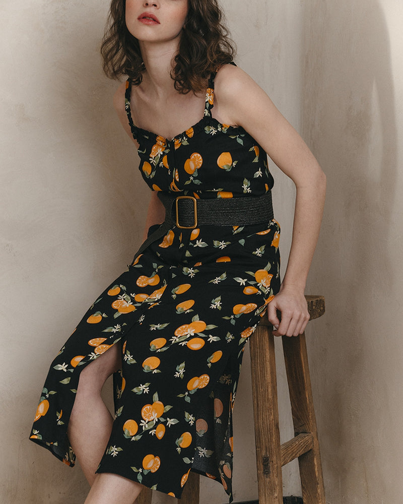 Vestido midi Jillian Negro