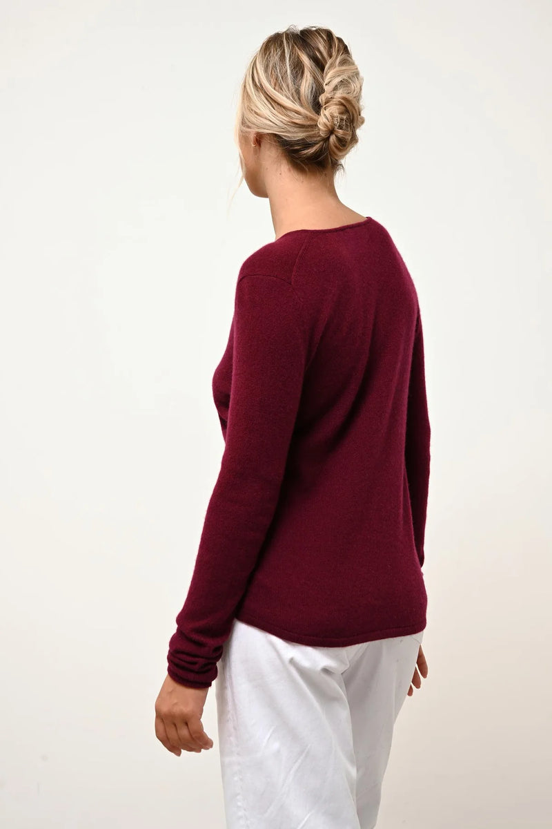 Pull Col V - Joan - Bordeaux