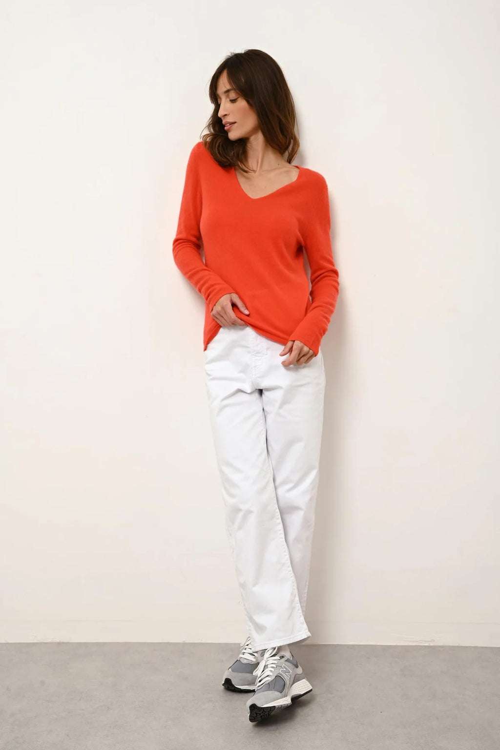 Pull Col V  - Joan - Orange