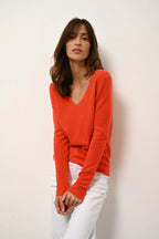 Pull Col V  - Joan - Orange