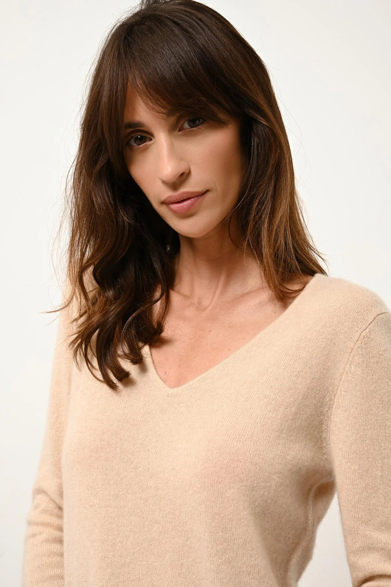 Pull Col V - Joan - Sable