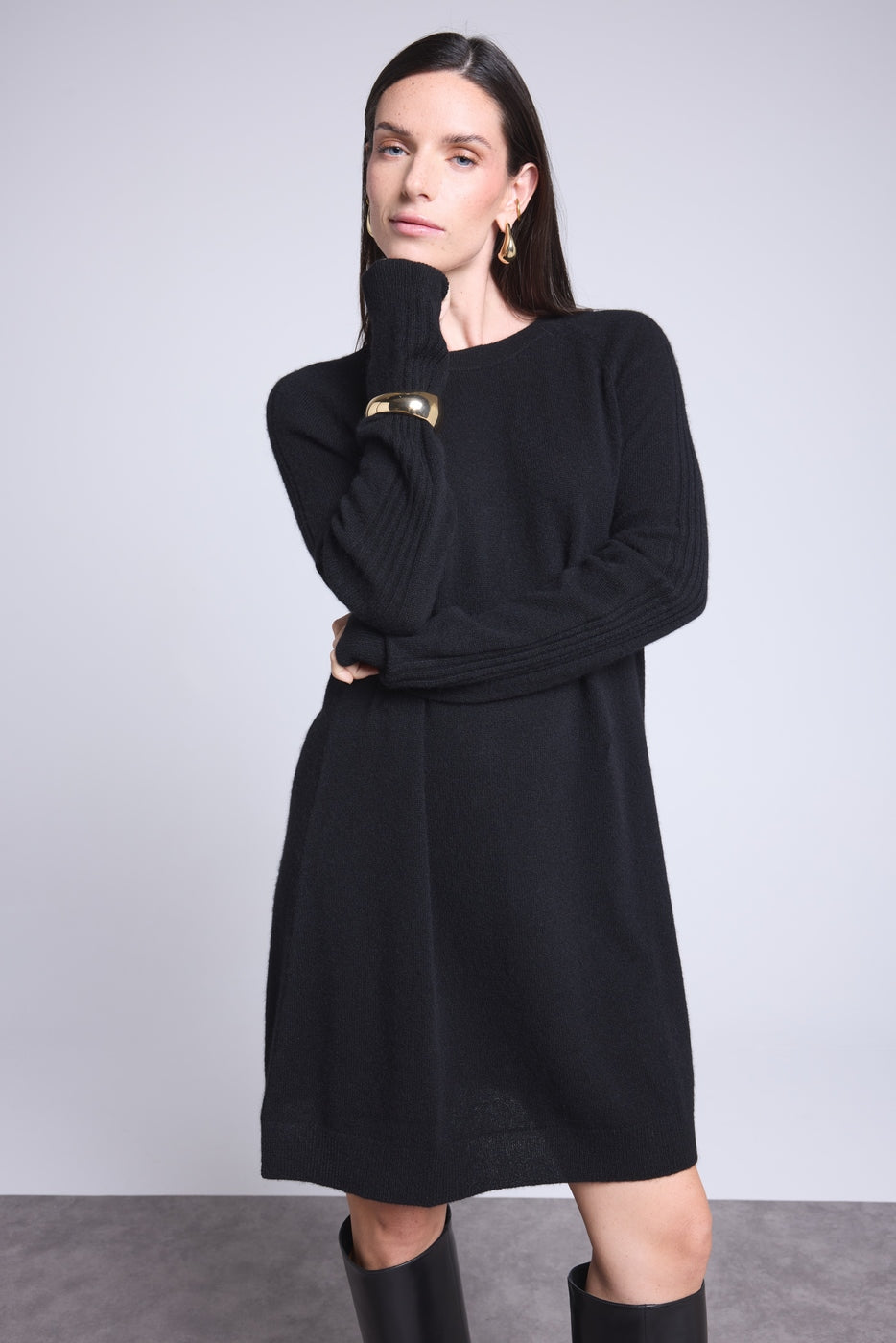 Robe Col Rond Joelia - Noir - Femme