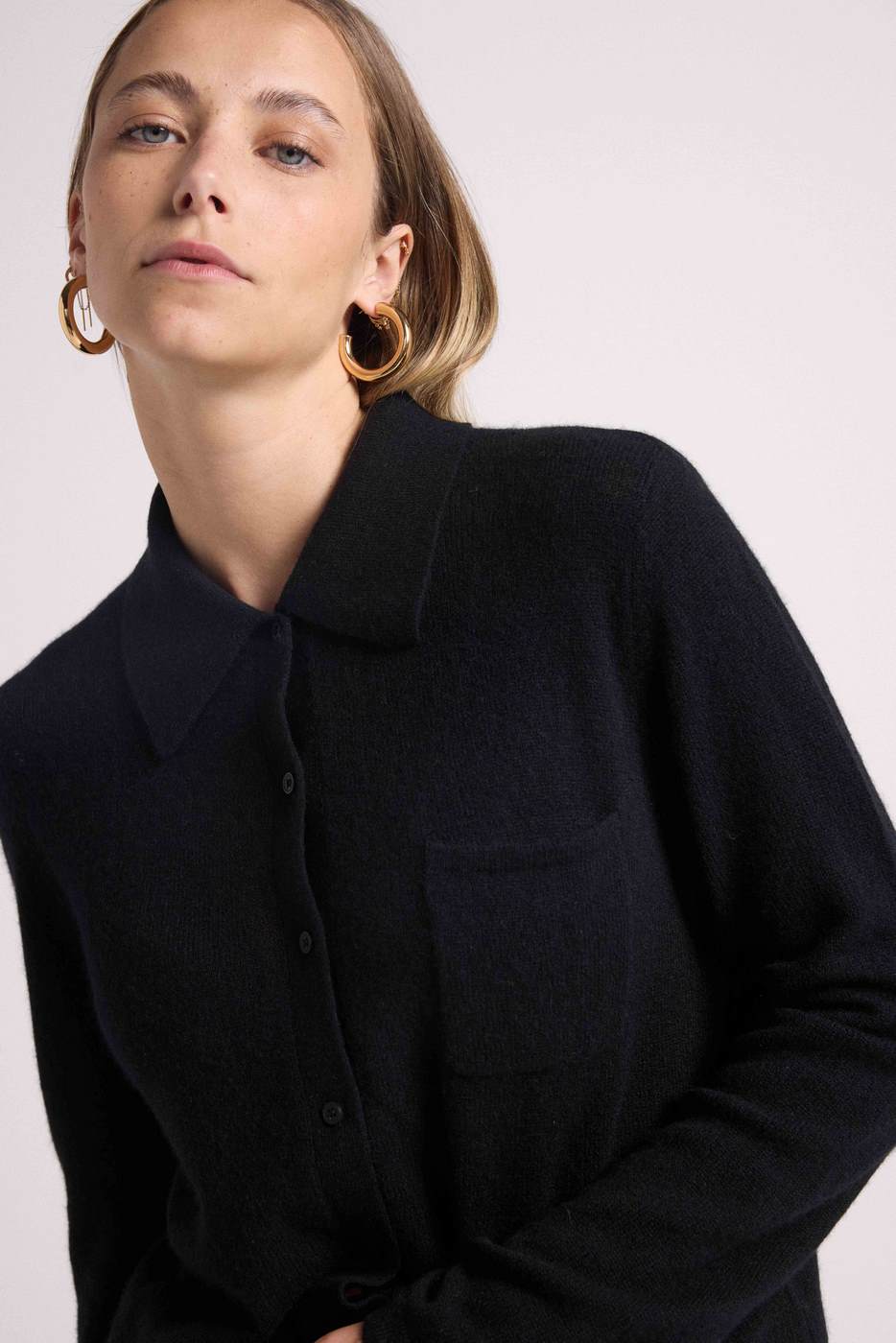 Johanna Women's Button-Up Shirt - Black