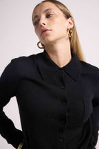 Johanna Women's Button-Up Shirt - Black