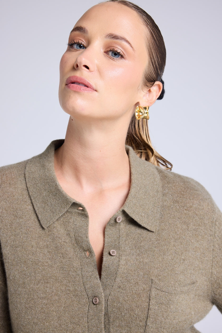 Camisa Abotonada Mujer Johanna - Verde Caqui