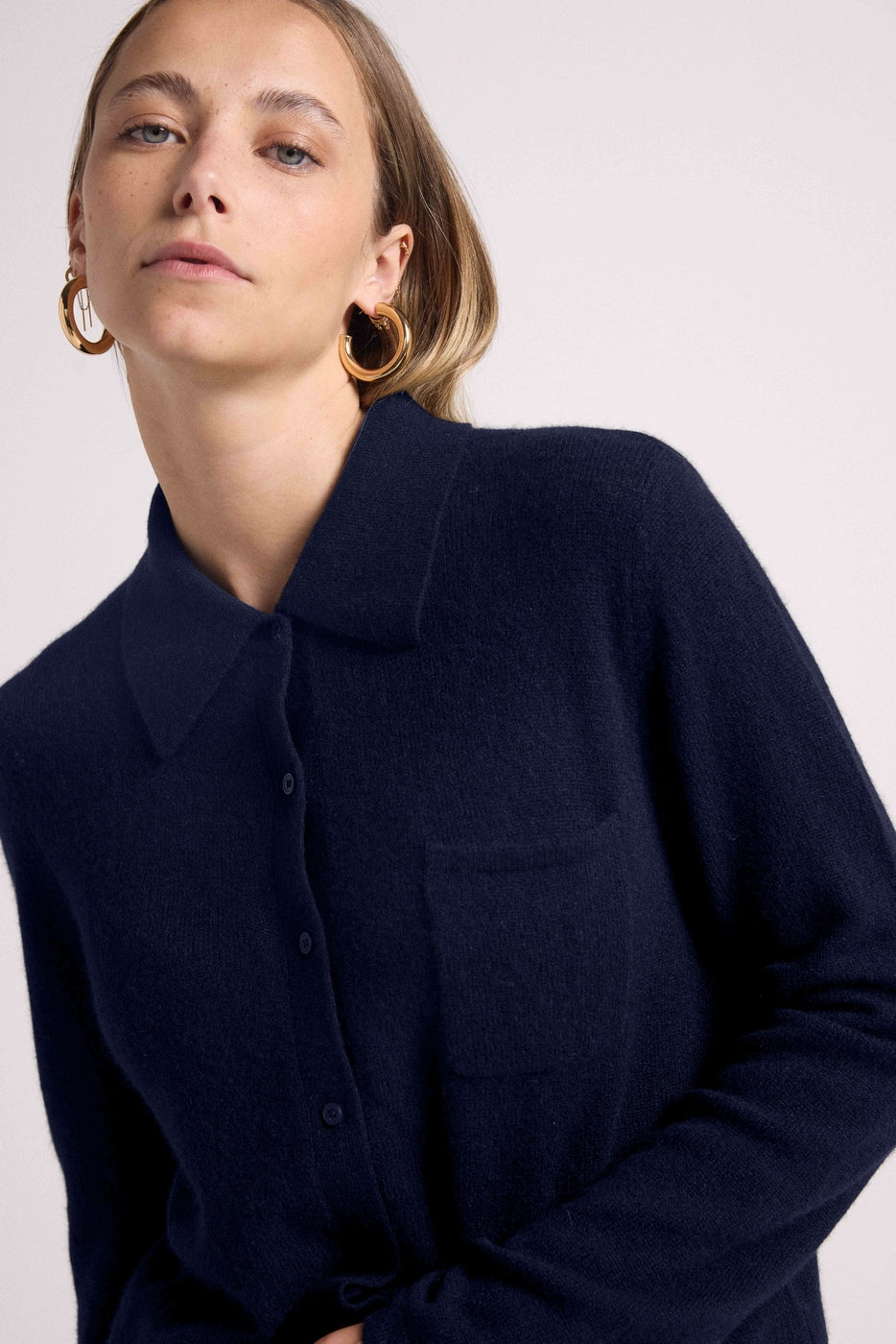 Johanna Women's Button-Up Shirt - Navy Blue