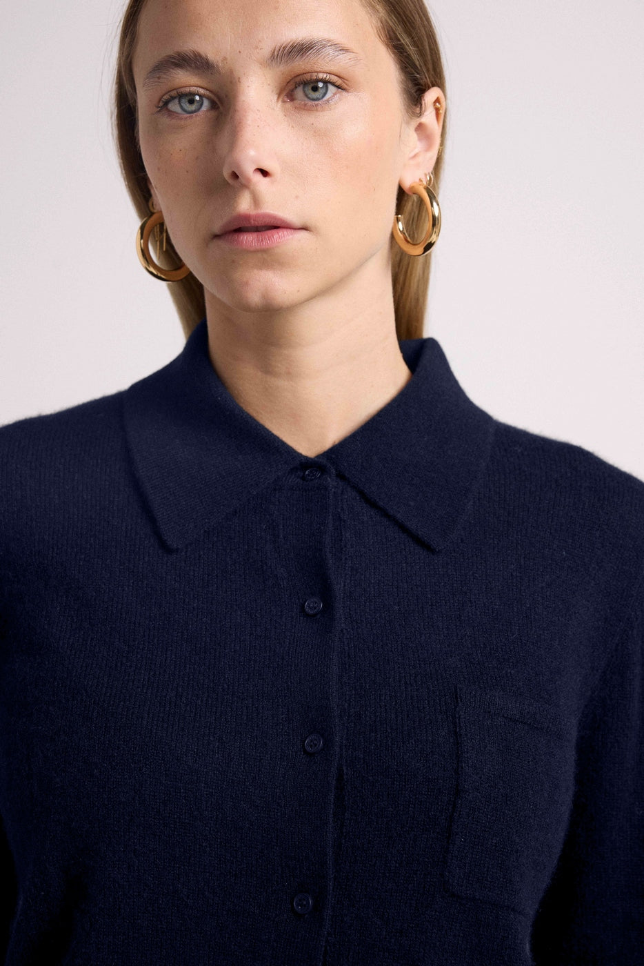 Johanna Women's Button-Up Shirt - Navy Blue