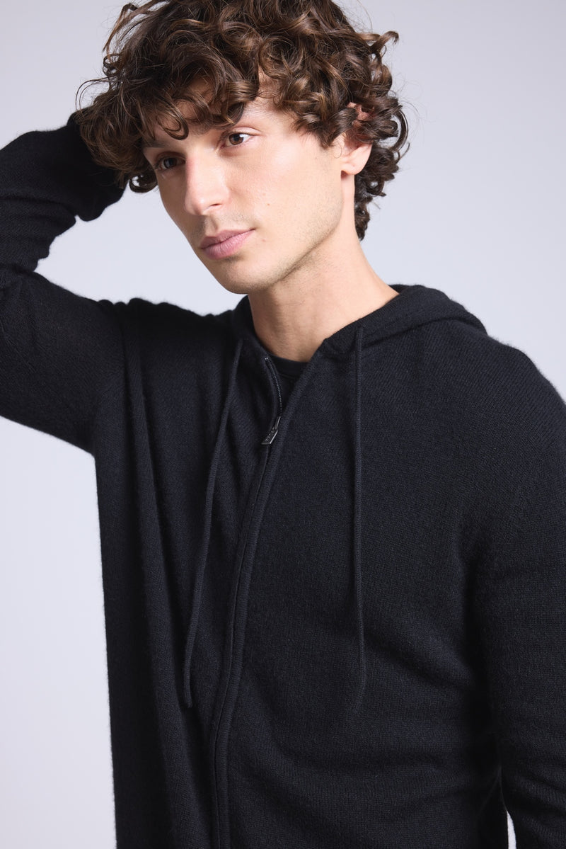 Sweat Zippe A Capuche John - Noir - Homme