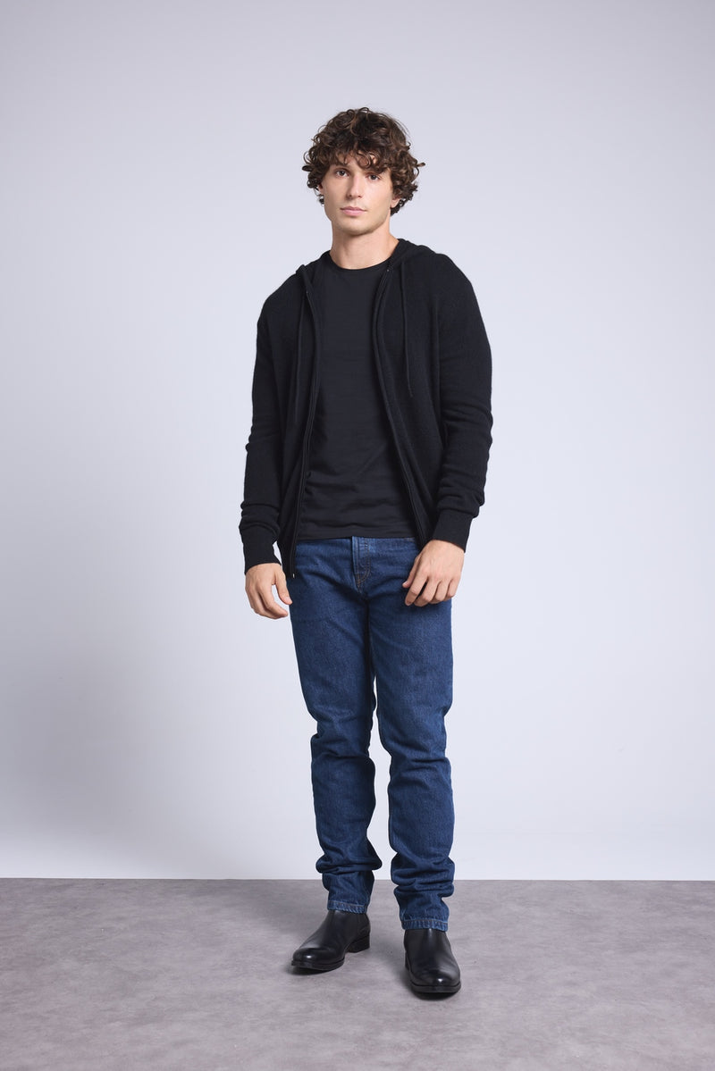 Sweat Zippe A Capuche John - Noir - Homme