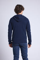 John Zip Hooded Sweatshirt - Navy Blue - Men