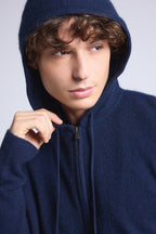 John Zip-Up Hoodie - Navy Blue - Men