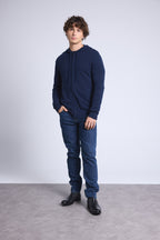 John Zip-Up Hoodie - Navy Blue - Men