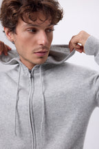 Sudadera con capucha y cremallera John - Gris claro - Hombre