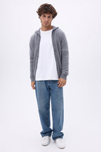 Sudadera con capucha y cremallera John - Gris oscuro - Hombre