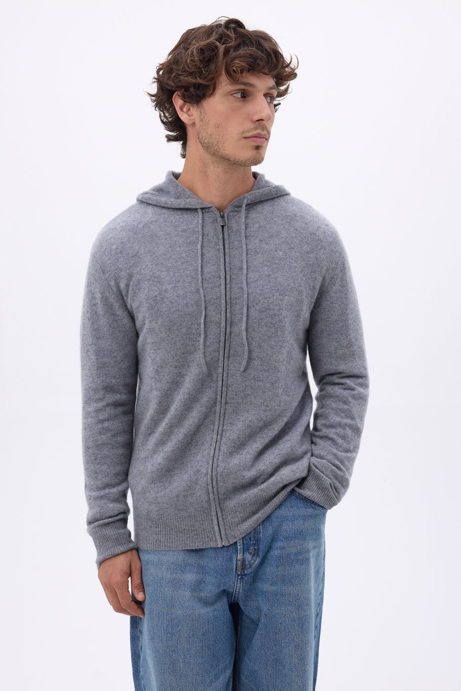 Sudadera con capucha y cremallera John - Gris oscuro - Hombre