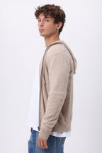 John Zip-Up Hoodie - Light Beige - Men