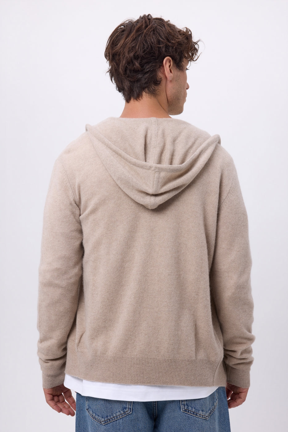 John Zip-Up Hoodie - Light Beige - Men