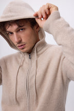 John Zip-Up Hoodie - Light Beige - Men