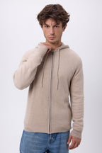 John Zip-Up Hoodie - Light Beige - Men