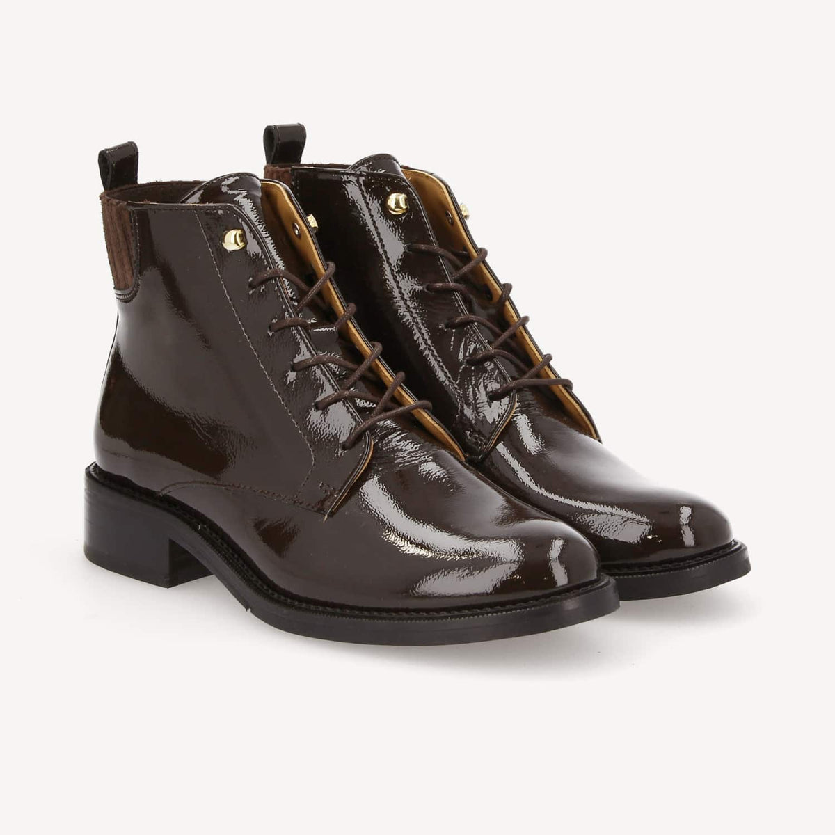 Candide Dst Boots W - W.Patent/Suede - Chocolat/Chocolat