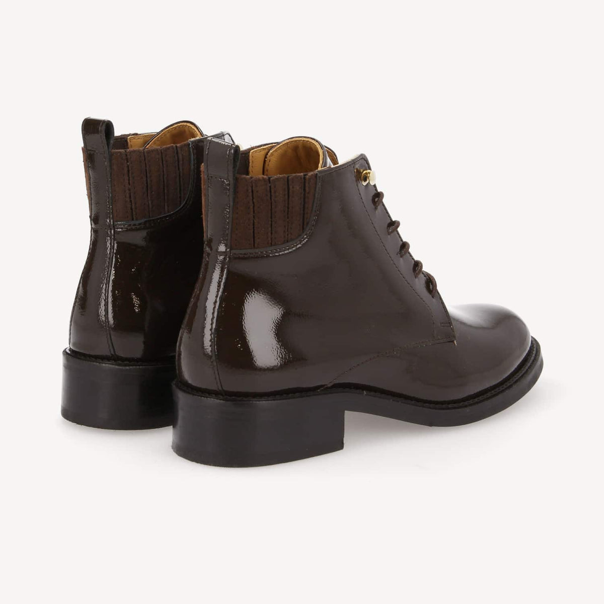 Candide Dst Boots W - W.Patent/Suede - Chocolat/Chocolat