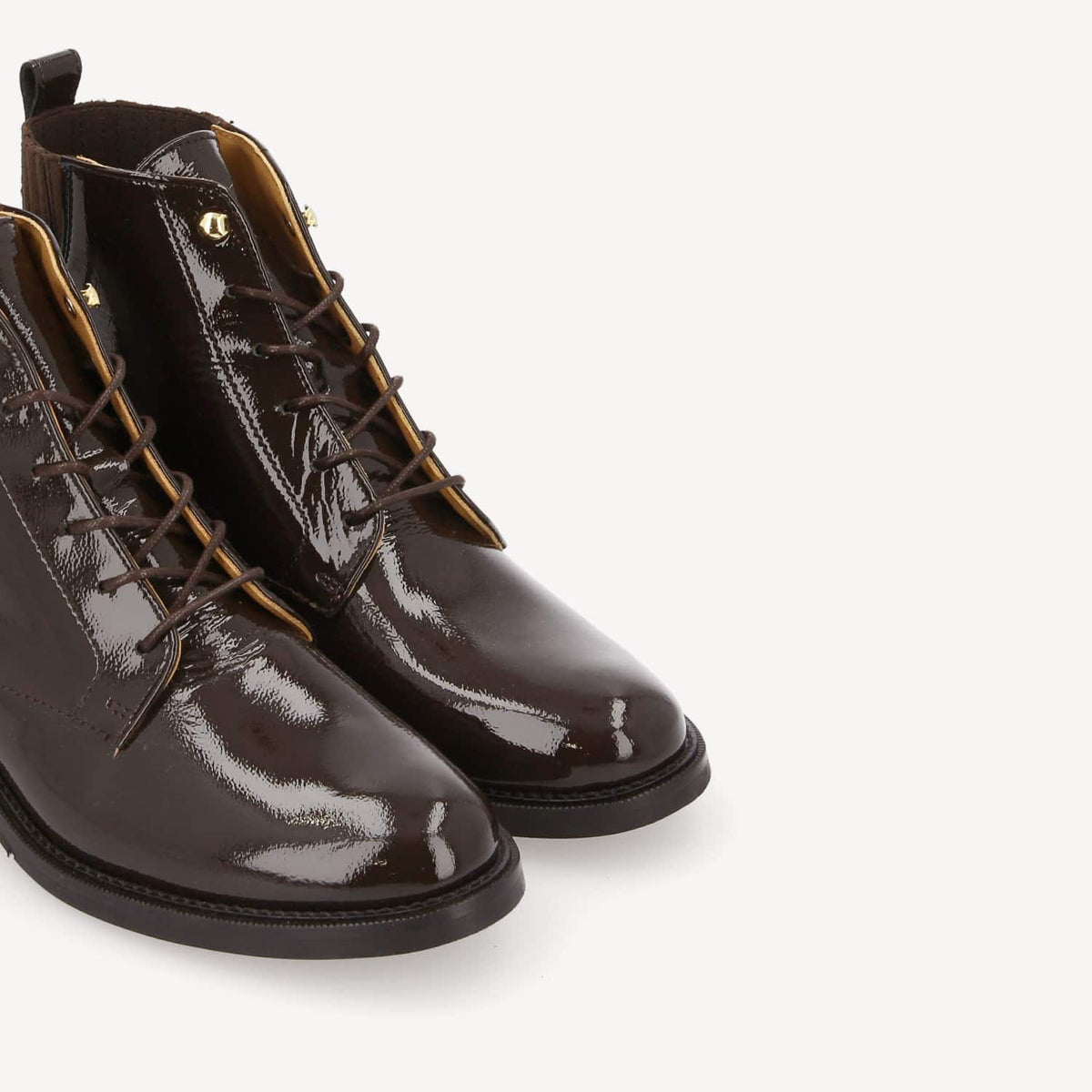 Candide Dst Boots W - W.Patent/Suede - Chocolat/Chocolat
