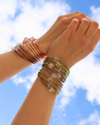 Jonc Bouddhiste Aura – Brown & Quartz Transparent