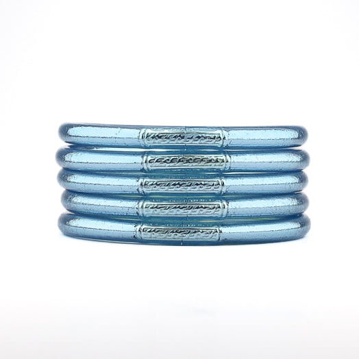 Jonc Bouddhiste Mantra Bleu Glacier