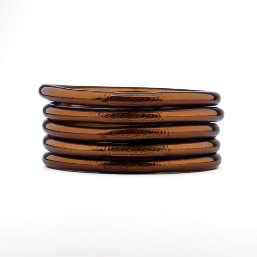 Buddhist Mantra Bangle Caramel
