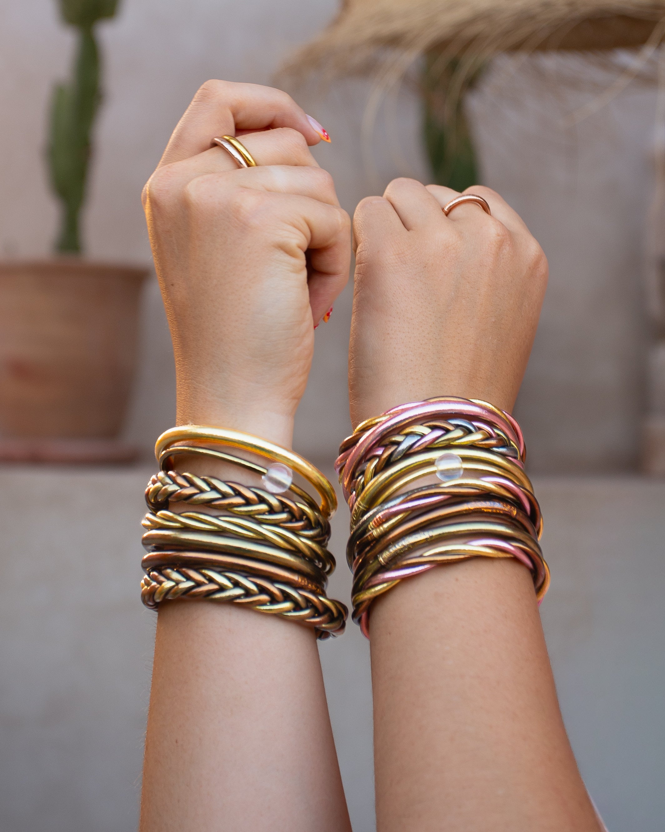 Buddhist Mantra Bangle Caramel