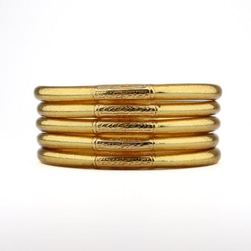Buddhist Mantra Bangle Light Gold