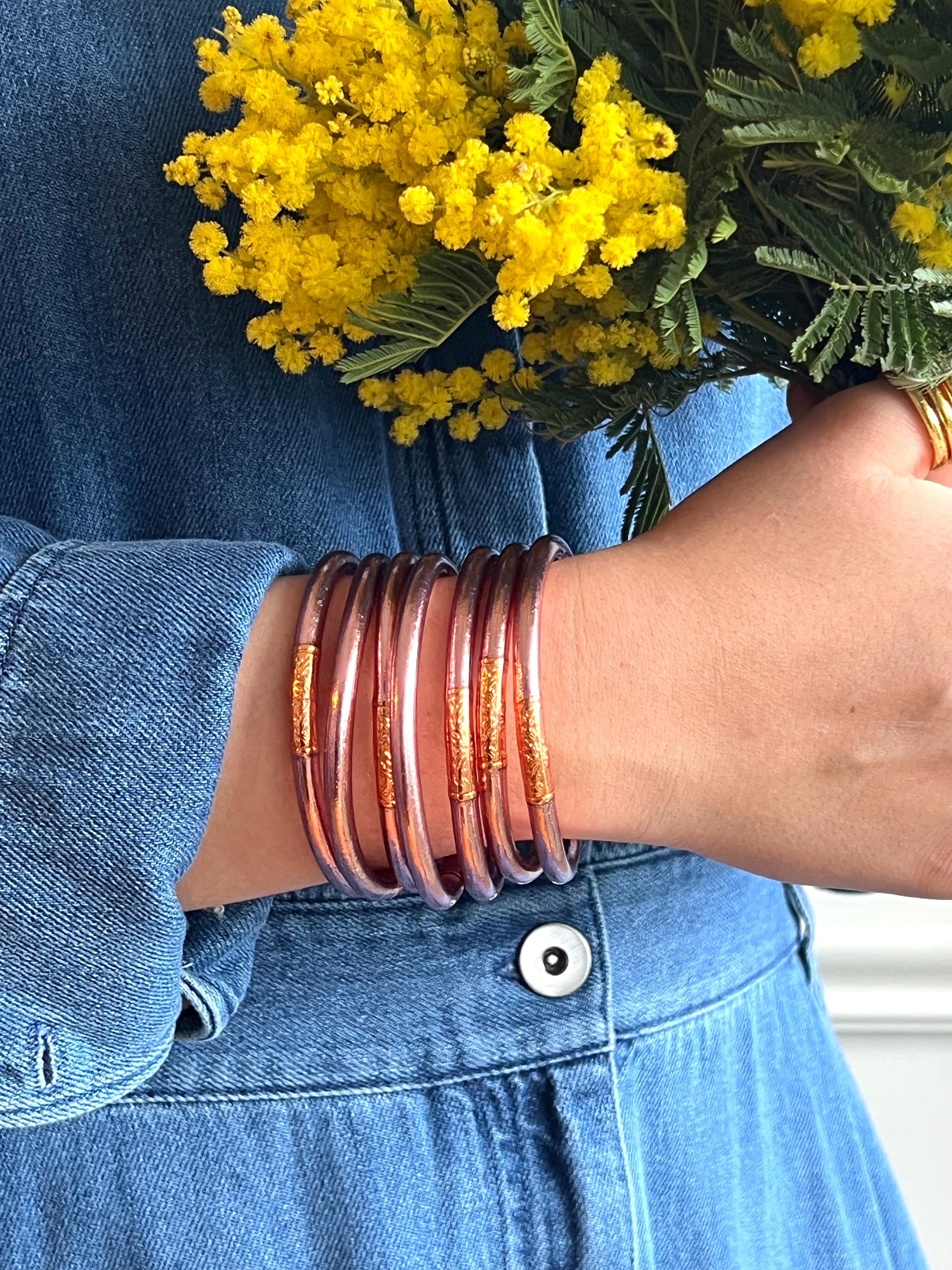 Jonc Budista Mantra Pink Gold mantra Gold