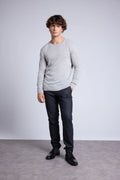 Pull Col Rond Josh - Gris Clair - Homme
