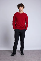 Josh Round-Neck Jumper - Burgundy Red - Men