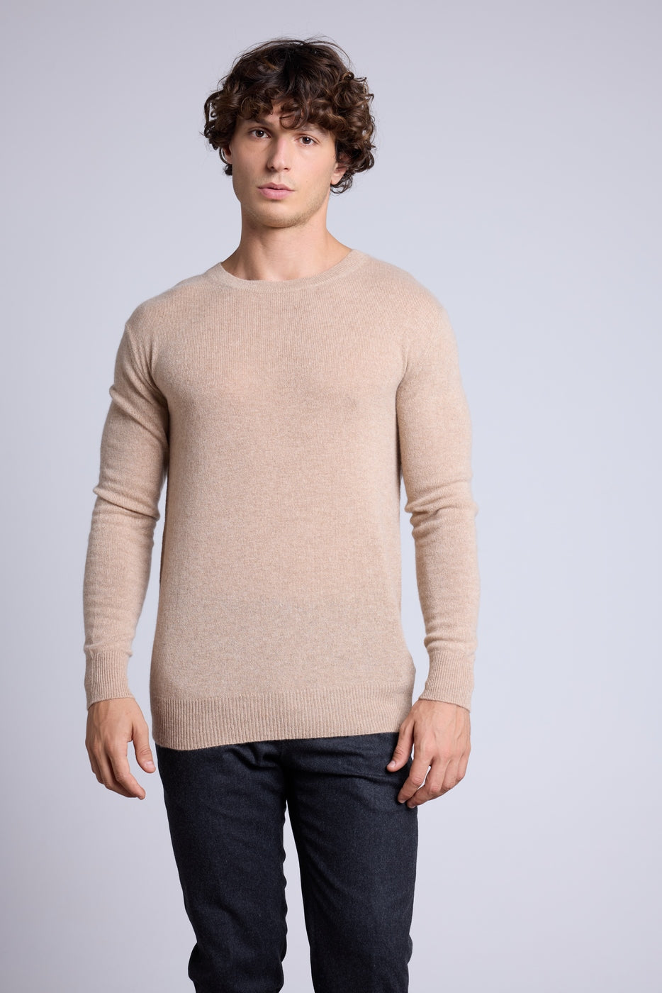 Pull Col Rond Josh - Beige Creme - Homme