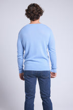 Pull Col Rond Josh - Bleu Ciel - Homme