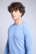Pull Col Rond Josh - Bleu Ciel - Homme