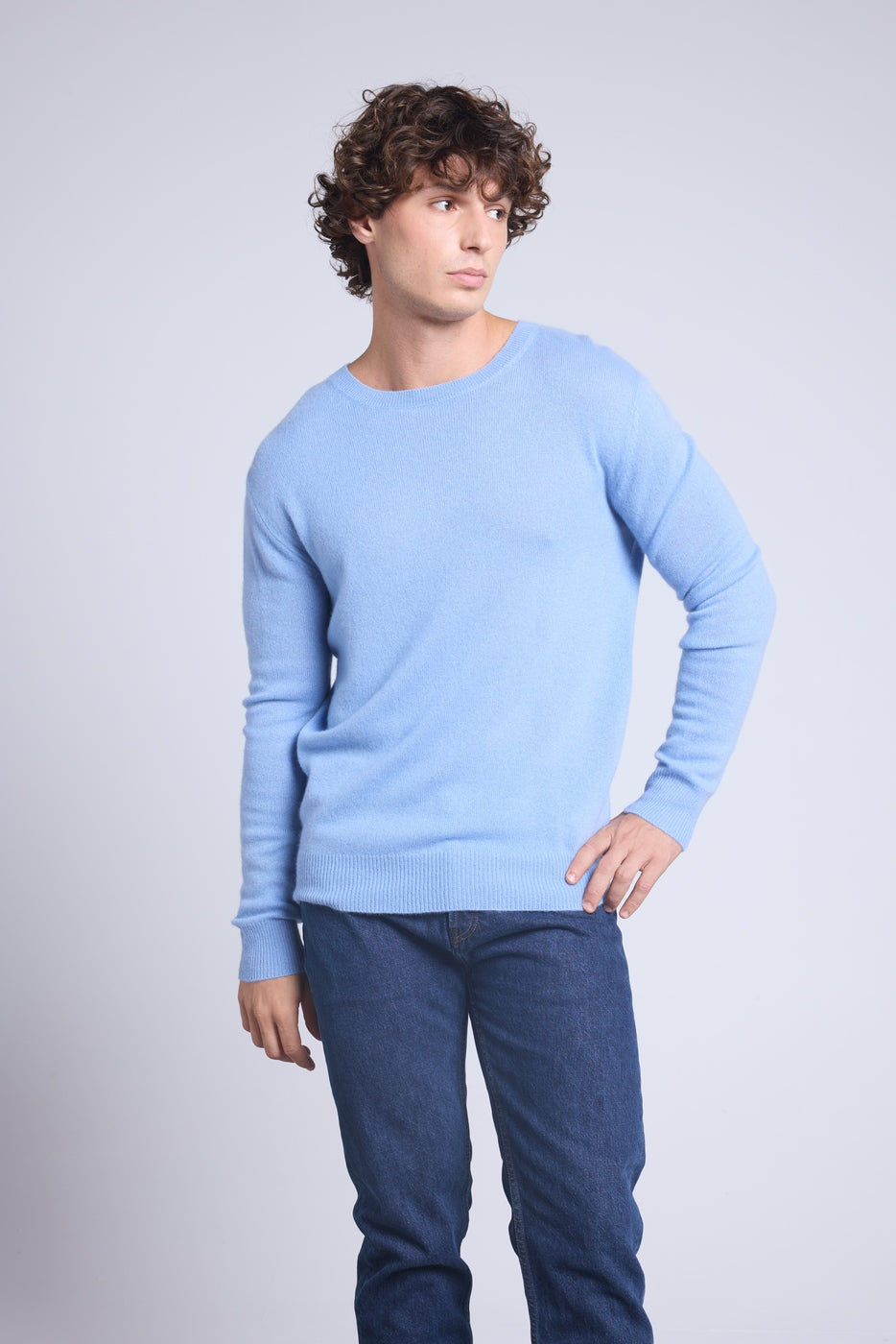 Pull Col Rond Josh - Bleu Ciel - Homme