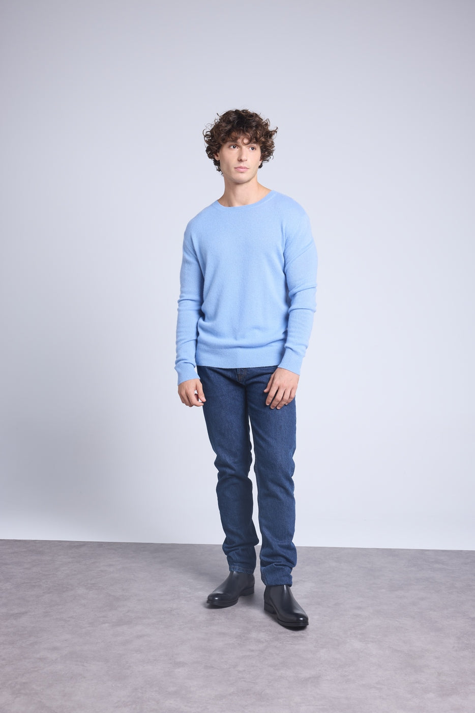 Pull Col Rond Josh - Bleu Ciel - Homme