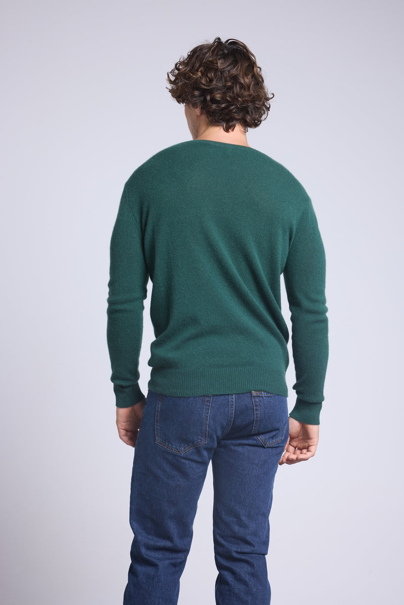 Pull Col Rond Josh - Vert Bouteille - Homme
