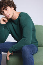 Jersey de cuello redondo Josh - Verde botella - Hombre