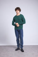 Pull Col Rond Josh - Vert Bouteille - Homme