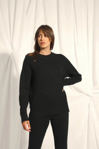Round Neck Jumper - Jospe - Black
