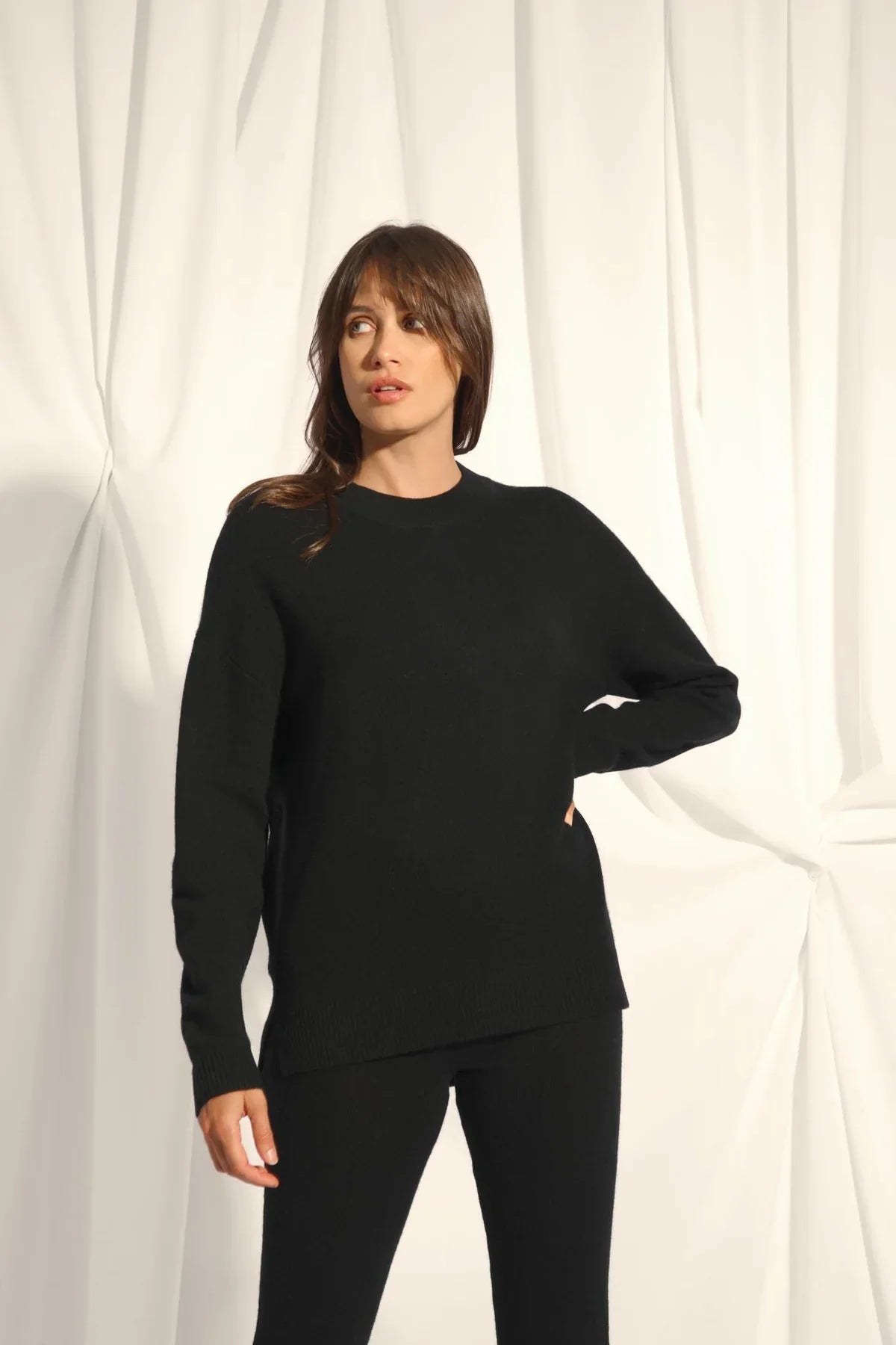 Pull Col Rond - Jospe - Noir